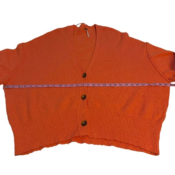 Free People | Found My Friend Textured Cardigan in Watermelon Size L - Picture 11 of 12